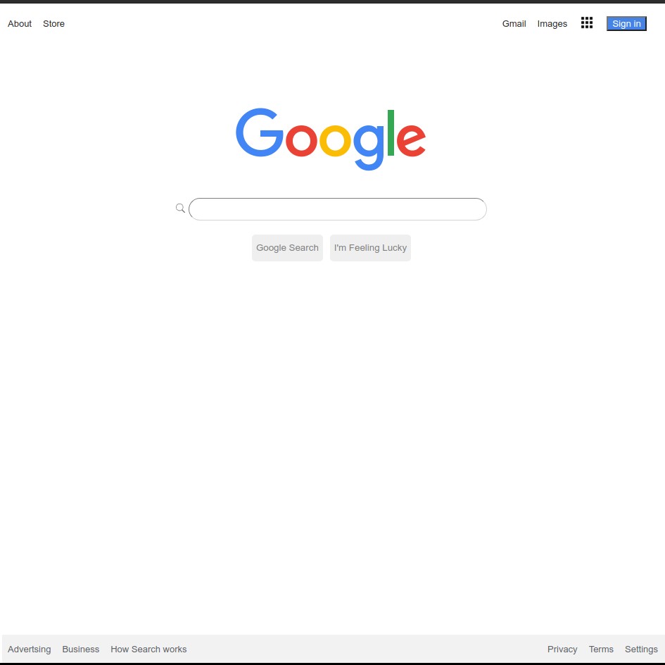 Google homepage imitation